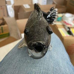 Hand blown glass fish sculpture